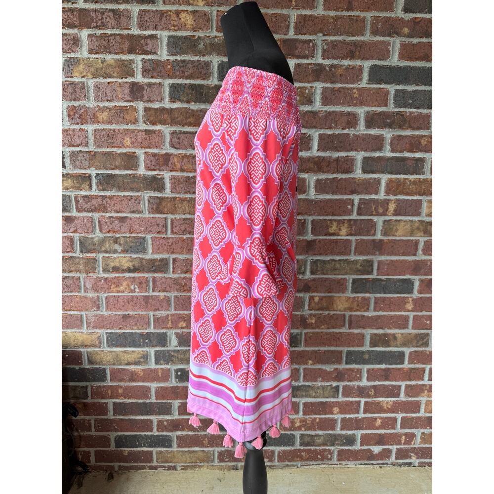 NWT Cabana Life Coral Geo Off The Shoulder Dress - Cover Up Beach UPF 50+ - S - Picture 10 of 11